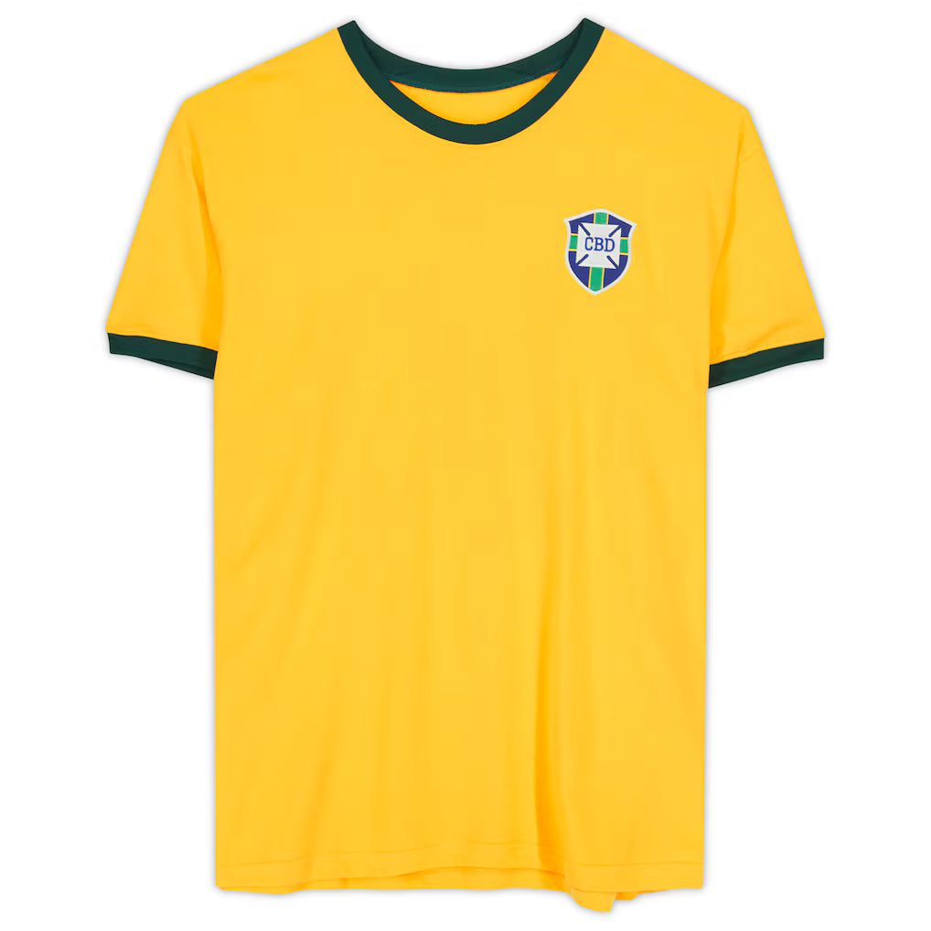 Jersey Amarilla Autografiada de la Selección de Brasil por Pelé