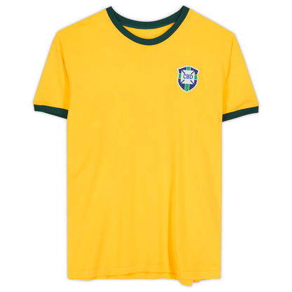 Jersey Amarilla Autografiada de la Selección de Brasil por Pelé