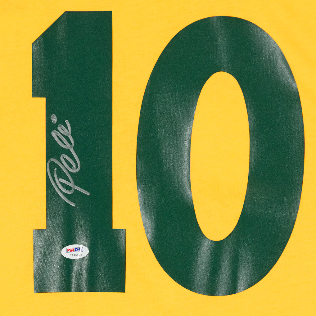 Jersey Amarilla Autografiada de la Selección de Brasil por Pelé