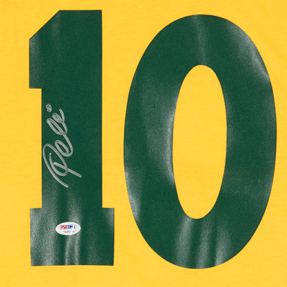 Jersey Amarilla Autografiada de la Selección de Brasil por Pelé