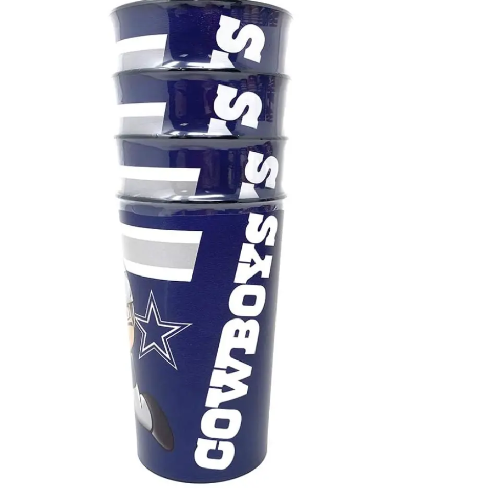Vaso NFL Party Cup 4 Pack 22 Oz Cowboys