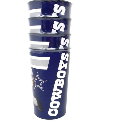 Vaso NFL Party Cup 4 Pack 22 Oz Cowboys